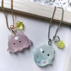 #028　【2個セット】めんだこ＆クリオネ目印チャーム