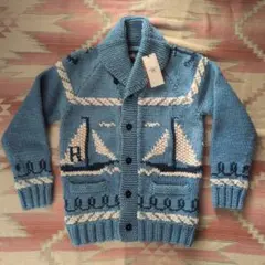 大*豆様 RRL ダブルアールエル Hand Knit インディゴカウチン usのサムネイル