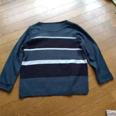 ストライプデザイン長袖ニット