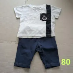 Noeil aime BeBe ホワイトTシャツ＆ショートパンツセット 80のサムネイル