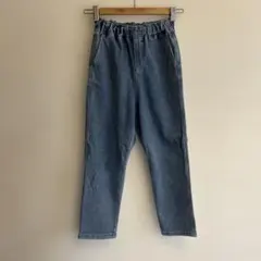 ライトブルー ストレートパンツ ウエストゴム