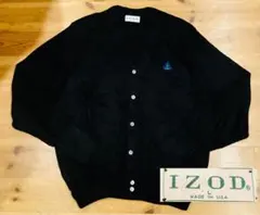 カーディガン 古着 80s IZOD LACOSTE アイゾッド ラコステ 黒