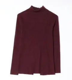 JEANASIS バーガンディ リブ編み タートルネック