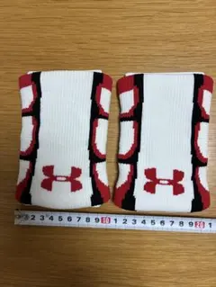 Under Armour リストバンド 2個セット ホワイト/レッド/ブラック