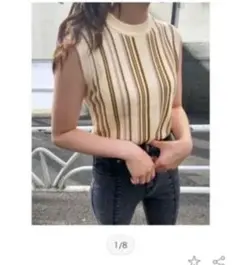 INGNI ストライプモックNニット