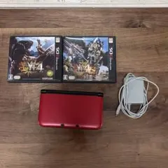 ニンテンドー3DS LL レッド 本体+ソフト2つ、充電器付き