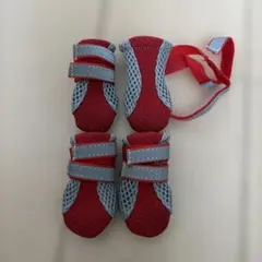 犬用メッシュ散歩シューズ レッド