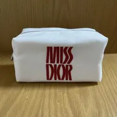 【未使用】MISS DIOR ロゴ入りホワイトポーチ(おまけ付き)