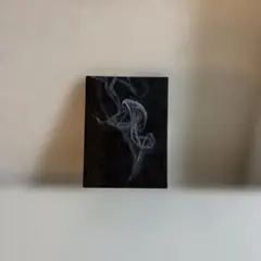 アクリル画　ハンドメイド　絵画　タバコの煙　煙　手のひらサイズ