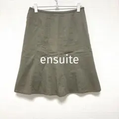 ensuite エンスウィート フレアスカート リネン混【4】カーキ カジュアルのサムネイル