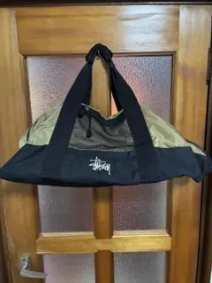 90s old stussy ワンショルダーバッグ オリーブ/ネイビー - メルカリ