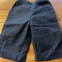 ダークグレー チェック柄 ハーフパンツ