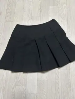 Heather プリーツミニスカート 黒