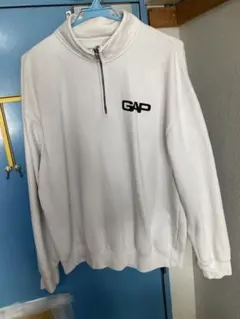 GAP 하프 Zip 스웨트 화이트