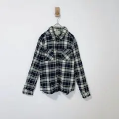 ハートマーケット　チェックシャツ　ネルシャツ　長袖シャツ　青系　綿100%のサムネイル