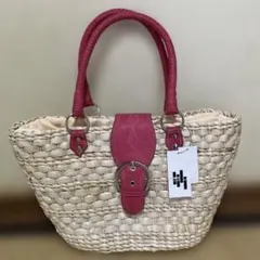 COACH】かごバッグ バタフライモチーフ付き ホワイト×ピンク6270 