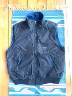 【希少】パタゴニア シェルドシンチラベスト　ブラック×ブルー　L Patagonia shelled synchilla vest L black 90's パタゴニア シェルド
