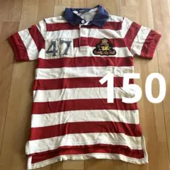 ポロ　ラルフローレン　赤　ボーダー　ポロシャツ　150