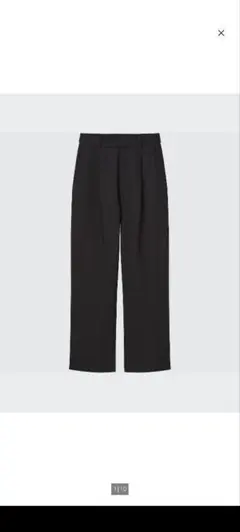 ユニクロ リネンブレンドタックワイドパンツ S