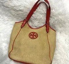 TORY BURCH トリーバーチ トートバッグ ストロー×レザー カゴバッグのサムネイル
