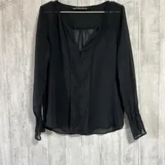 ZARA ブラック シースルー長袖シャツ M