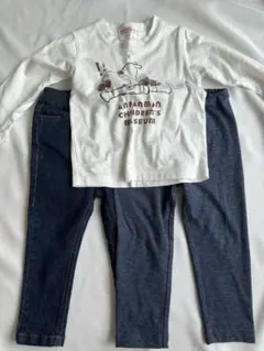 ★プティマイン　アンパンマン長袖Tシャツとレギンス、ジーンズセット90