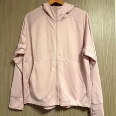 GU フルジップ フード付きパーカー ピンク　トレーニング