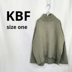 KBF+ ▶ タートルネックニット サイズワン オリーブ系 オーバーサイズ