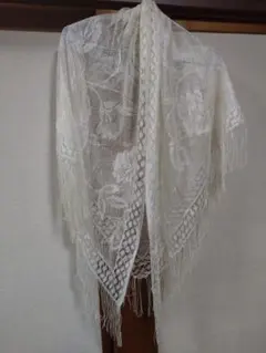 大判 レースストール　ピンク