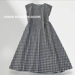 美品　アーバンリサーチドアーズ リネン フレンチスリーブ　ワンピース フレア　M