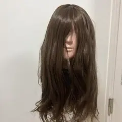 ブラウン セミロングウィッグ 合成繊維 コンシェルジュ