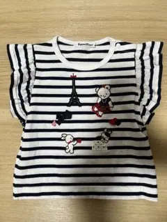 ファミリア現行品　Tシャツ　ボーダー　フリル
