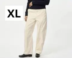 新品　X L　コーデュロイカーブパンツコトニエUNIQLOユニクロ白オフホワイト