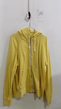 イエローフルジップパーカー