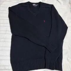 Polo by Ralph Lauren ダークネイビー Vネックセーター M
