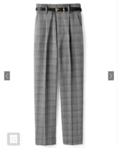 GRL チェック柄テーパードパンツ グレー Sサイズ ※ベルトなし at1584