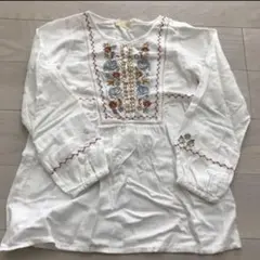 【ダブルクローゼット】刺繍シャツ　春服　カジュアル　トップス　チュニック