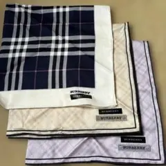 BURBERRY バーバリー　チェックハンカチ3枚セット　未使用品