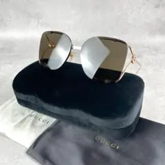 ✨美品✨GUCCI リムレスチェーンサングラスグレイ Gucci Eyewear リムレス サングラス | ゴールドトーン | FARFETCH JP