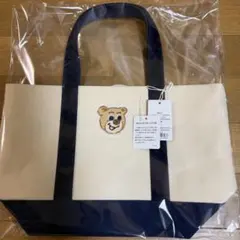 【新品】フェイラー オールドテディトートバッグLweb限定アイボリー×ネイビー