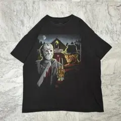 ナイトメア ホラー フレディvsジェイソン ムービーT Tシャツ 映画 黒 XL