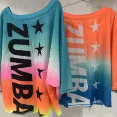 ZUMBA メッシュダンスTシャツ グラデーション　Ｓ　正規品　2枚セット