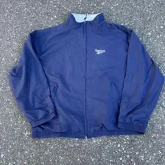 Reebok ネイビー ジップアップナイロンジャケット