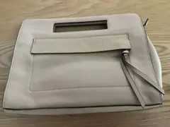 COACH ベージュ レザー ハンドバッグ