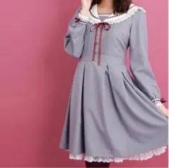 値下げ中 美品 送料込 Secret Honey セーラーワンピース グレー