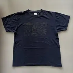 Printstar プリントスター Tシャツ ネイビー 線画 アート 古着