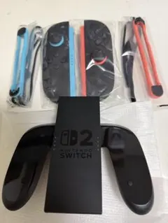 ジョイコン2個とストラップとグリップのセット。 動作確認済み