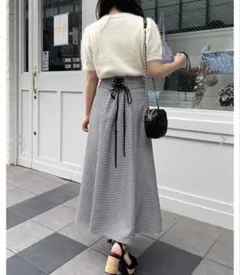 INGNI バックレースアップマーメイドスカート ギンガムチェック