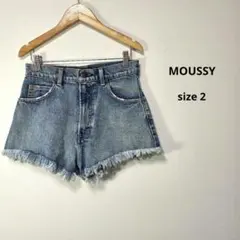 MOUSSY マウジー デニムショート 短パン フリンジ ダメージ加工 2