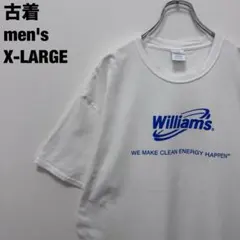 WILLIAS ウィリアムズ社 Tシャツ 企業ロゴ シンプル ホワイト XL古着